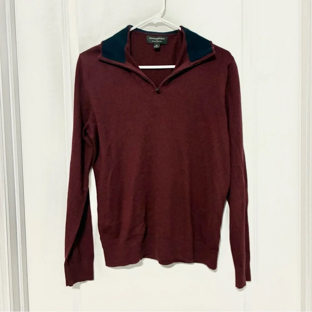 Banana Republic Burgundy Sweater Silk Blend Cashmere Blend Men’s Medium